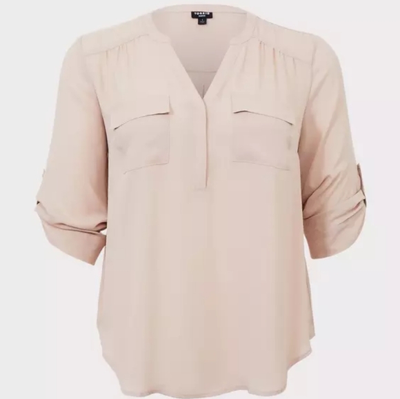 Torrid Harper Georgette 3/4 Sleeve Blouse Size 5 - Picture 6 of 7